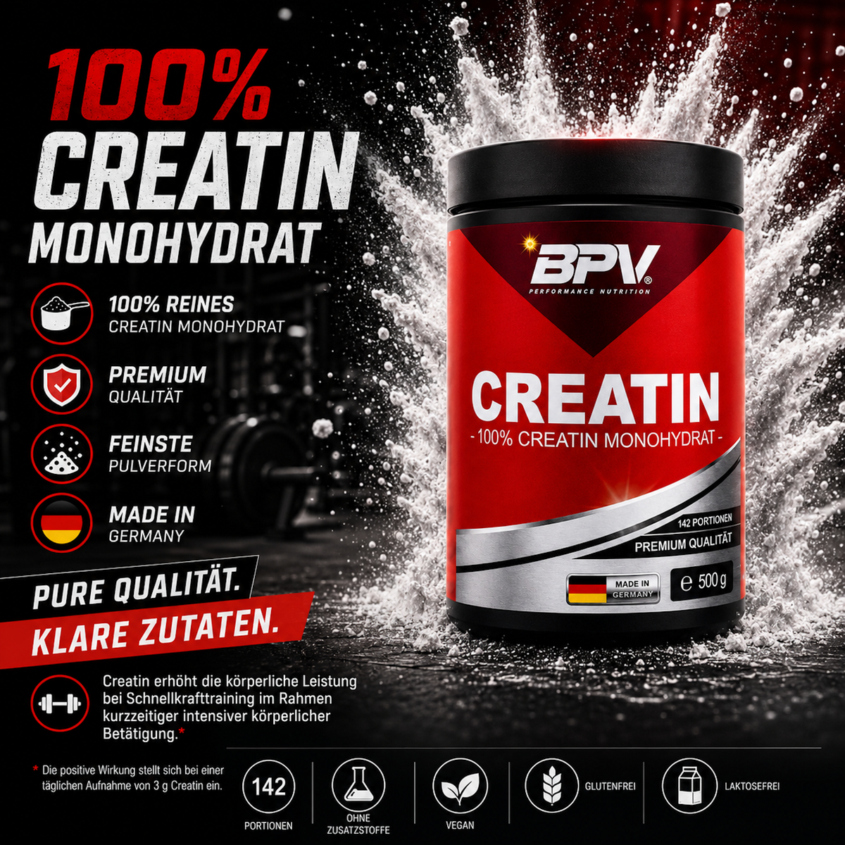 BPV Premium Creatin Monohydrat (500 g)