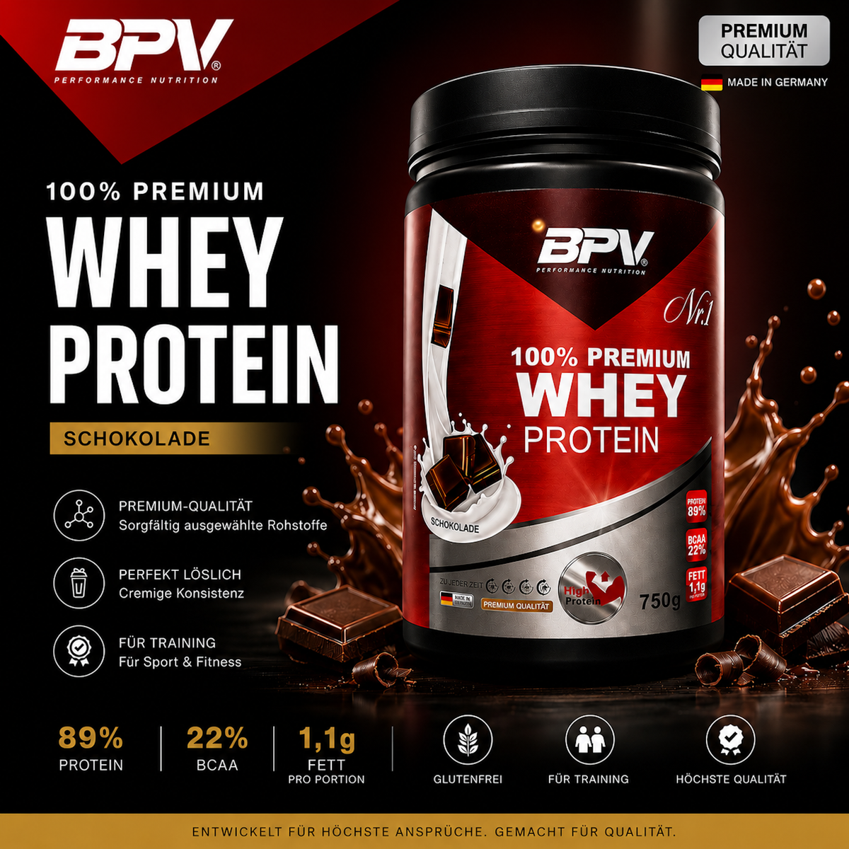 BPV 100% Premium Whey Protein (750 g)