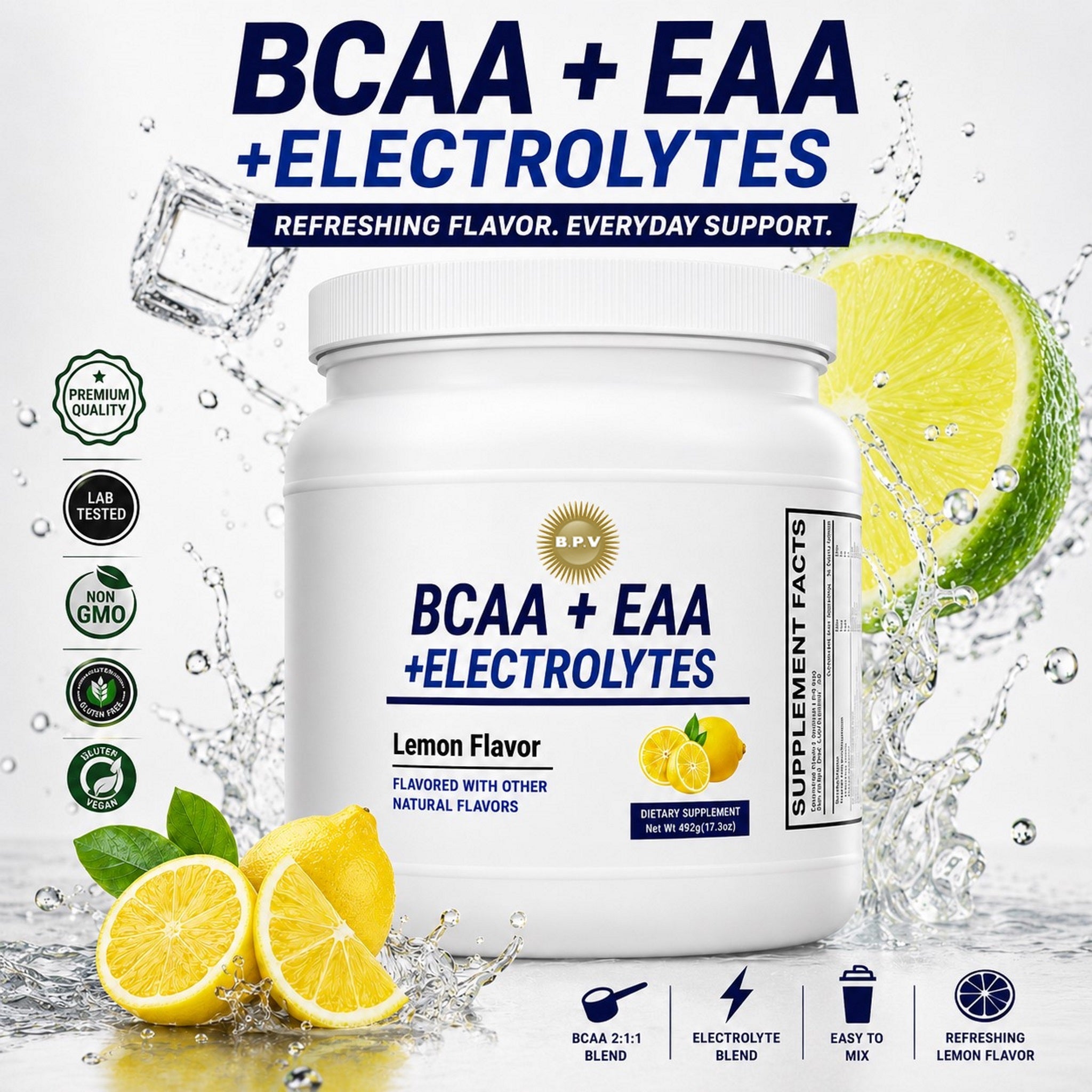 BPV 4-in-One-Komplex mit BCAA, EAA, Elektrolyte und Creatin (492 g)