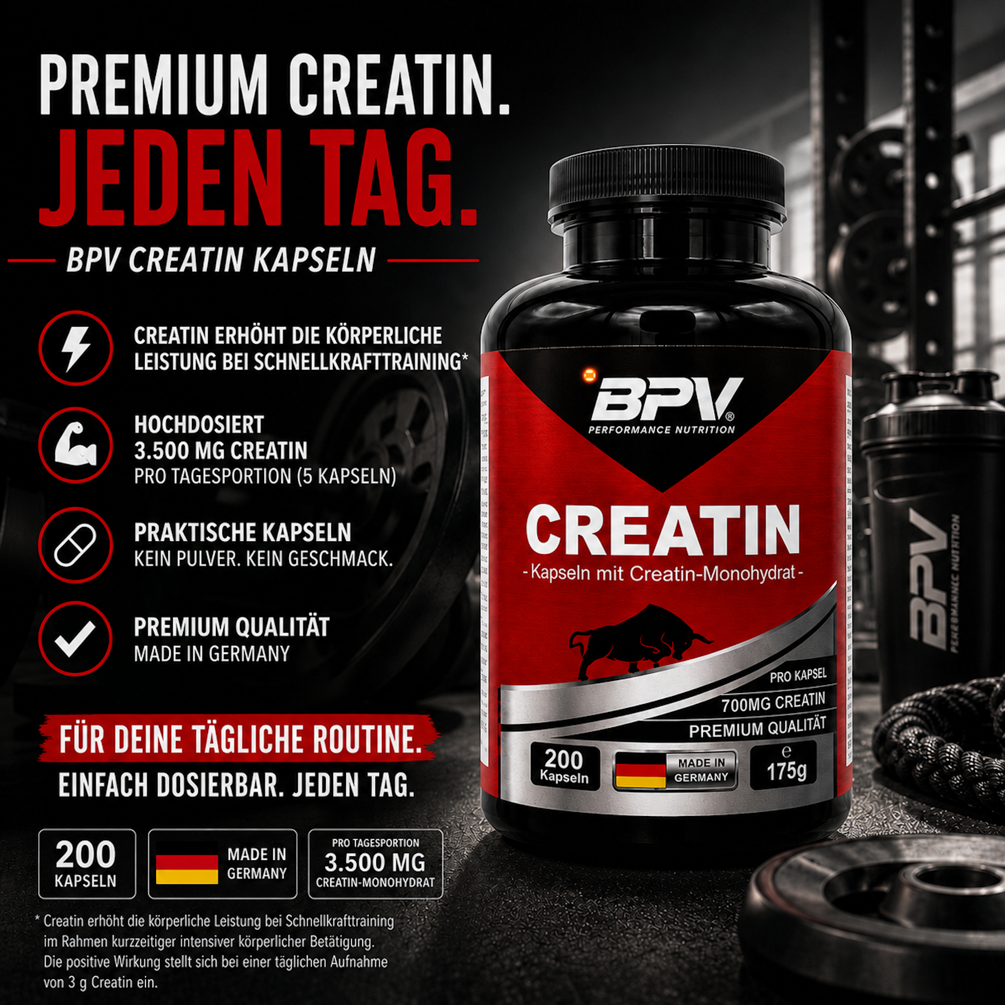 BPV Creatin Monohydrat (200 Kapseln)