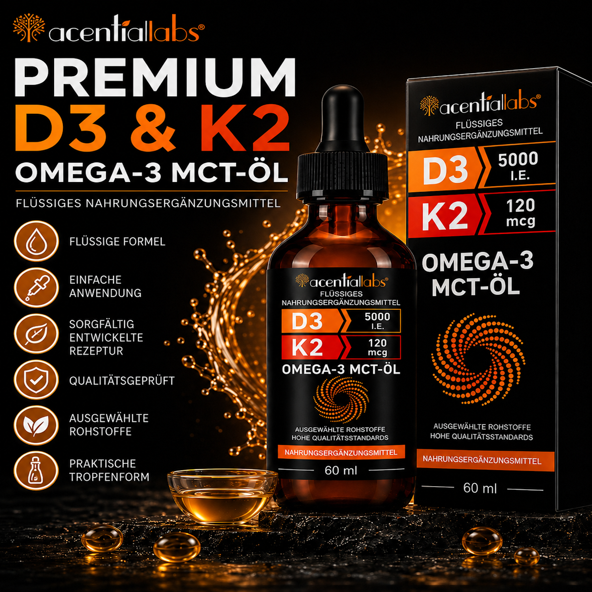 Vitamin D3 K2 Tropfen (60 ml)