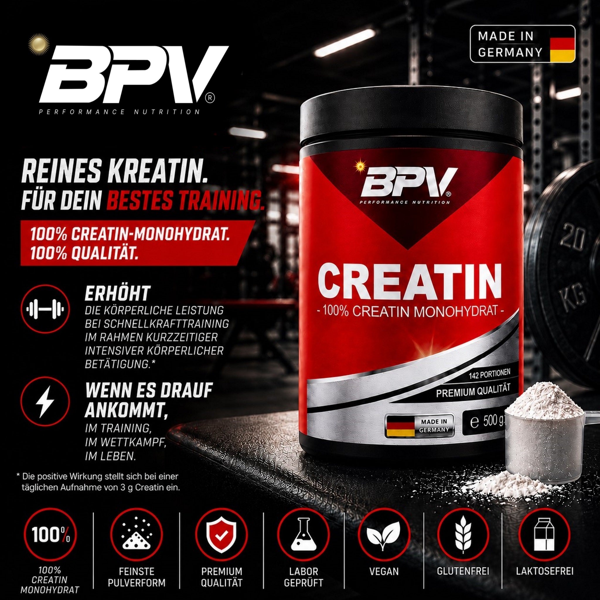 BPV Premium Creatin Monohydrat (500 g)