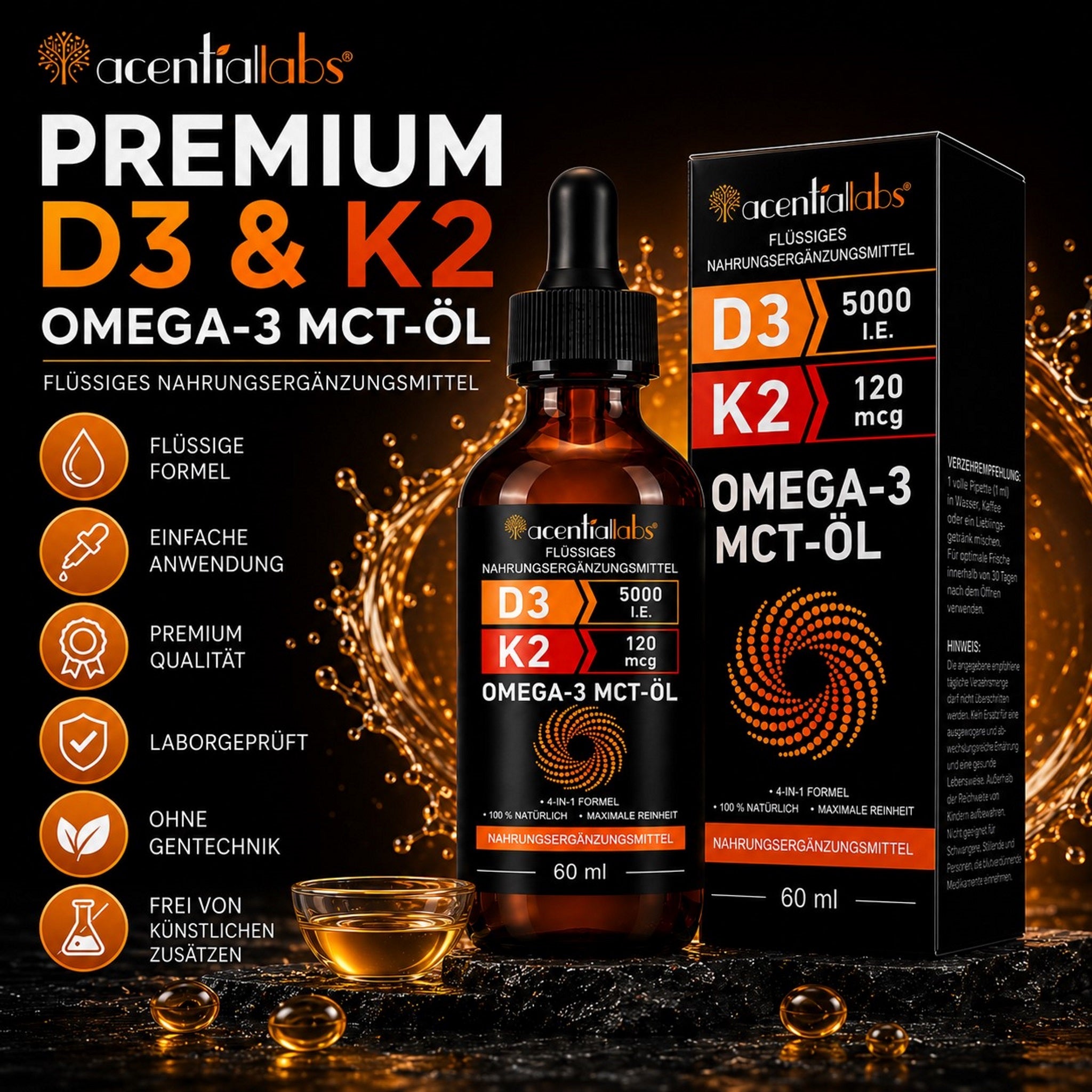 Vitamin D3 K2 Tropfen (60 ml)