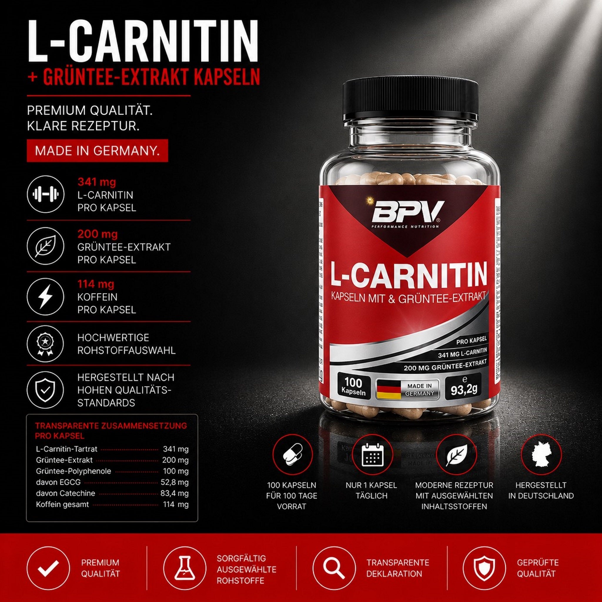 BPV L-Carnitin & Grüntee (100 Kapseln)