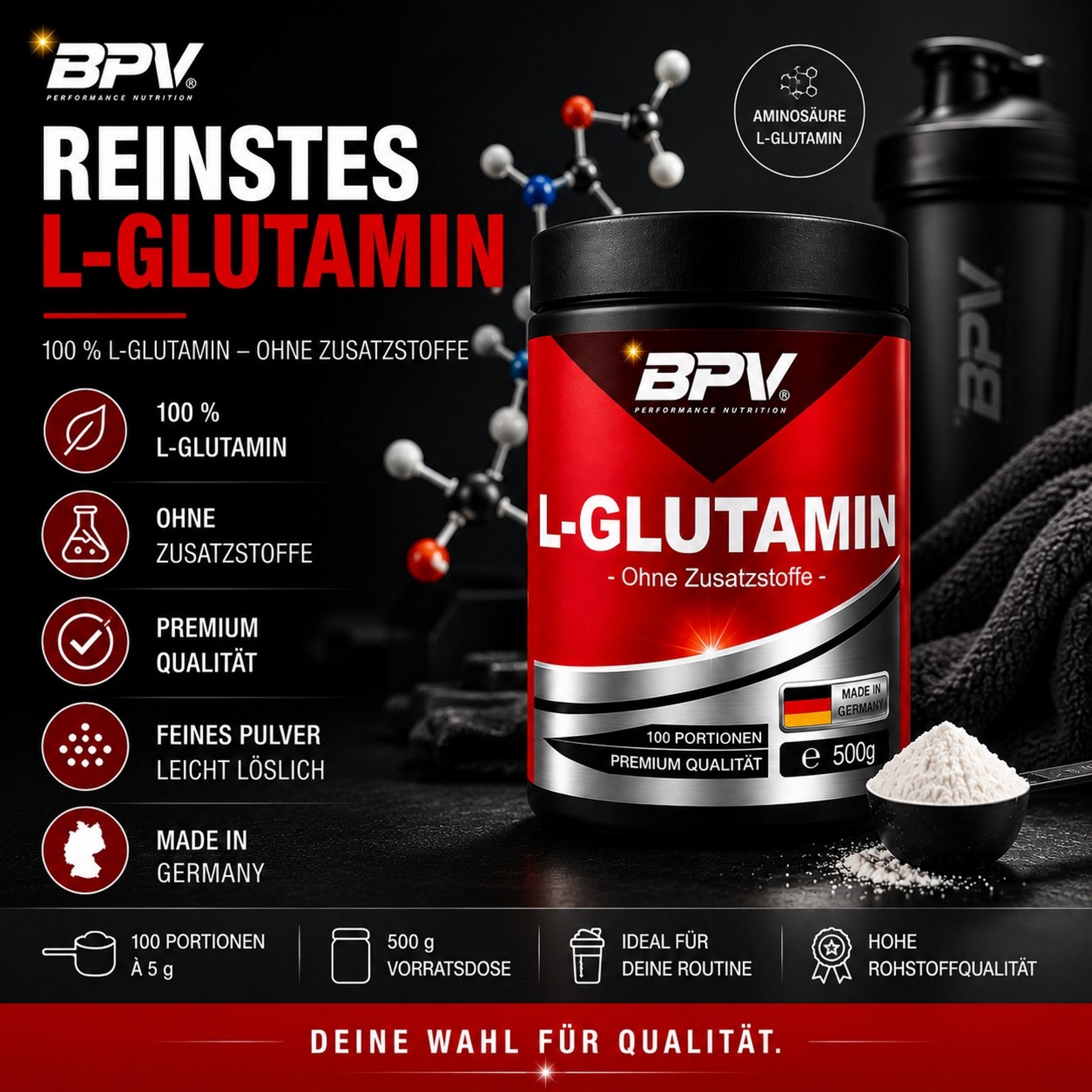 BPV L-Glutamin Pulver (500 g)
