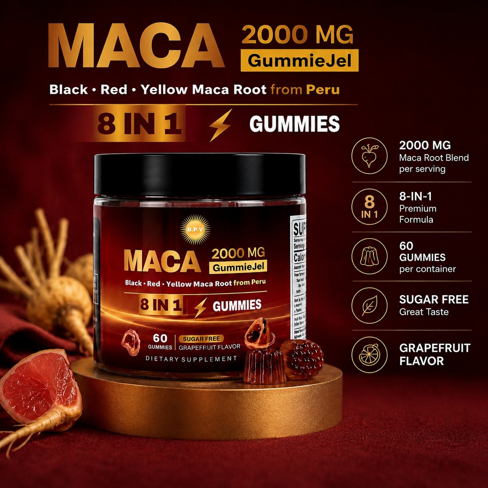 BPV Maca 8 in 1 (60 Gummis)