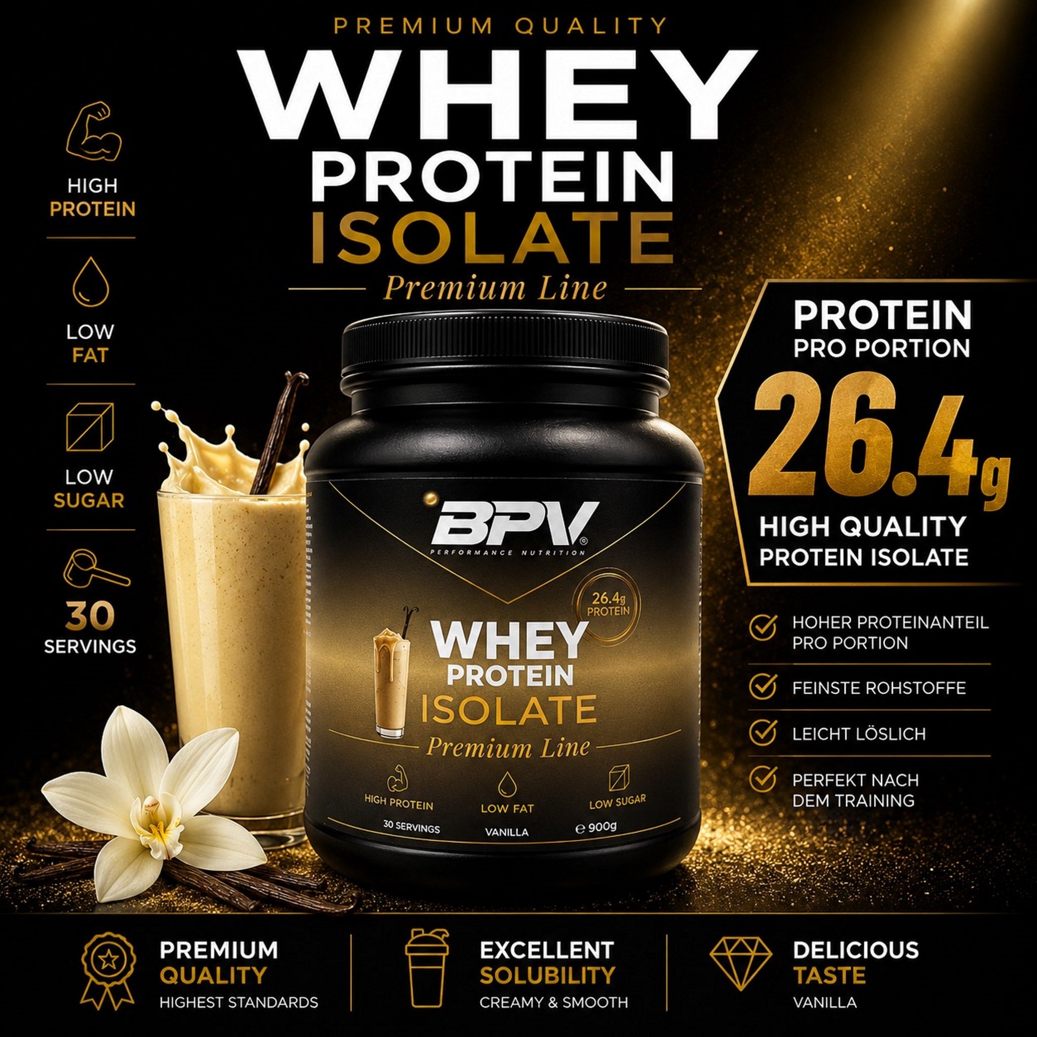 BPV Premium Whey Protein Isolate (900 g)
