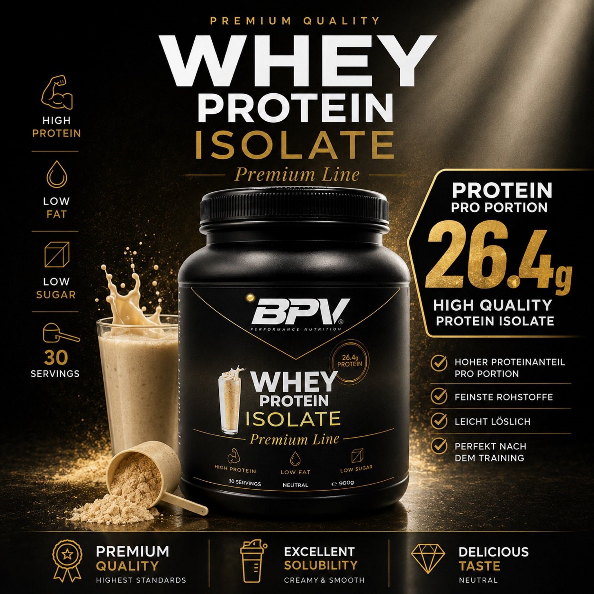 BPV Premium Whey Protein Isolate (900 g)