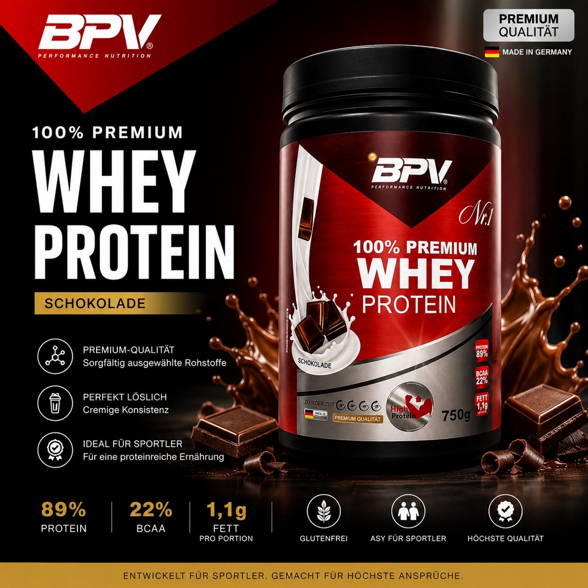 BPV 100% Premium Whey Protein (750 g)